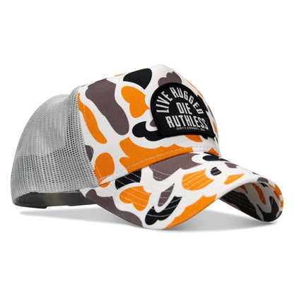 Live Rugged. Die Ruthless Five Panel Mesh Snapback Hat