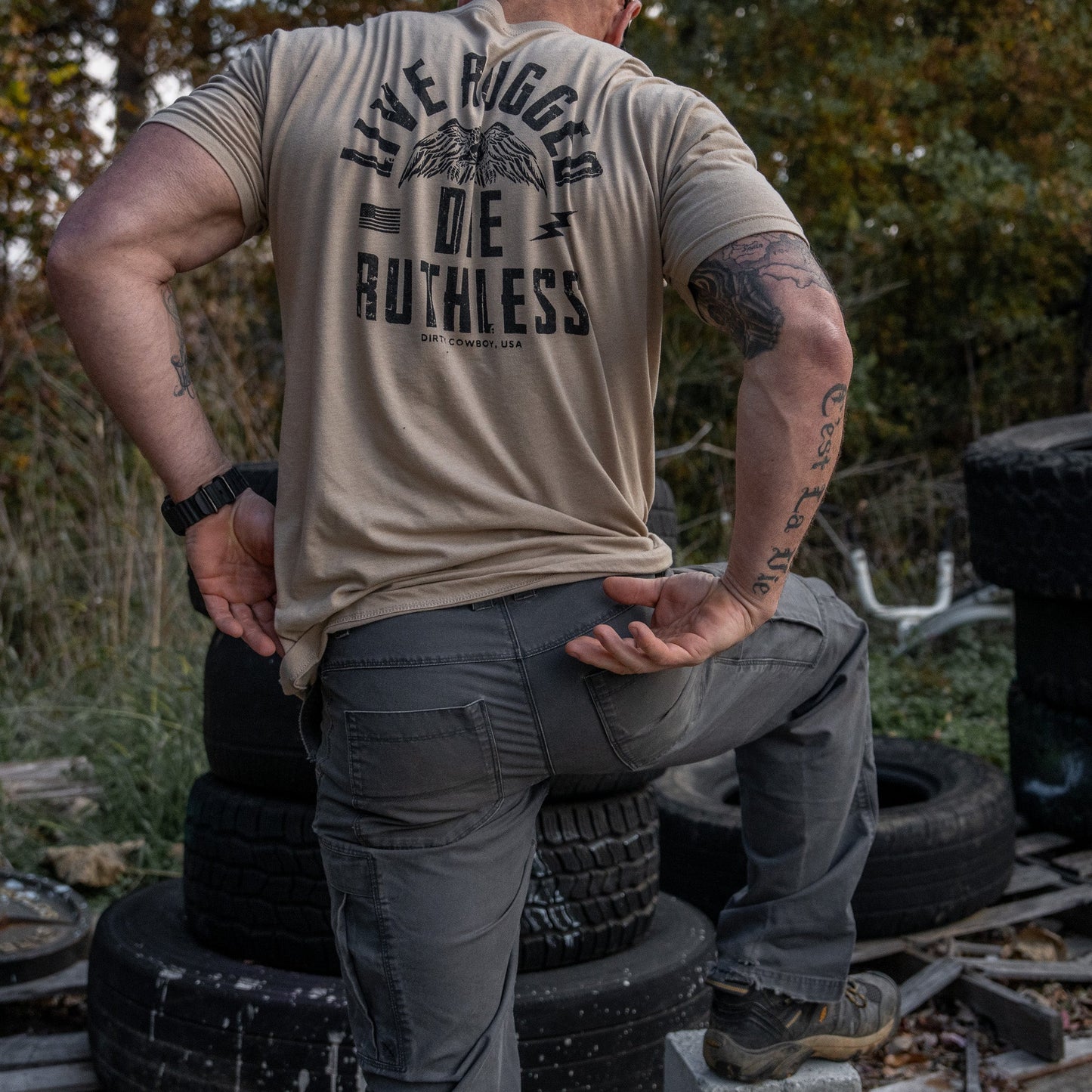 Live Rugged Die Ruthless Men's T-Shirt