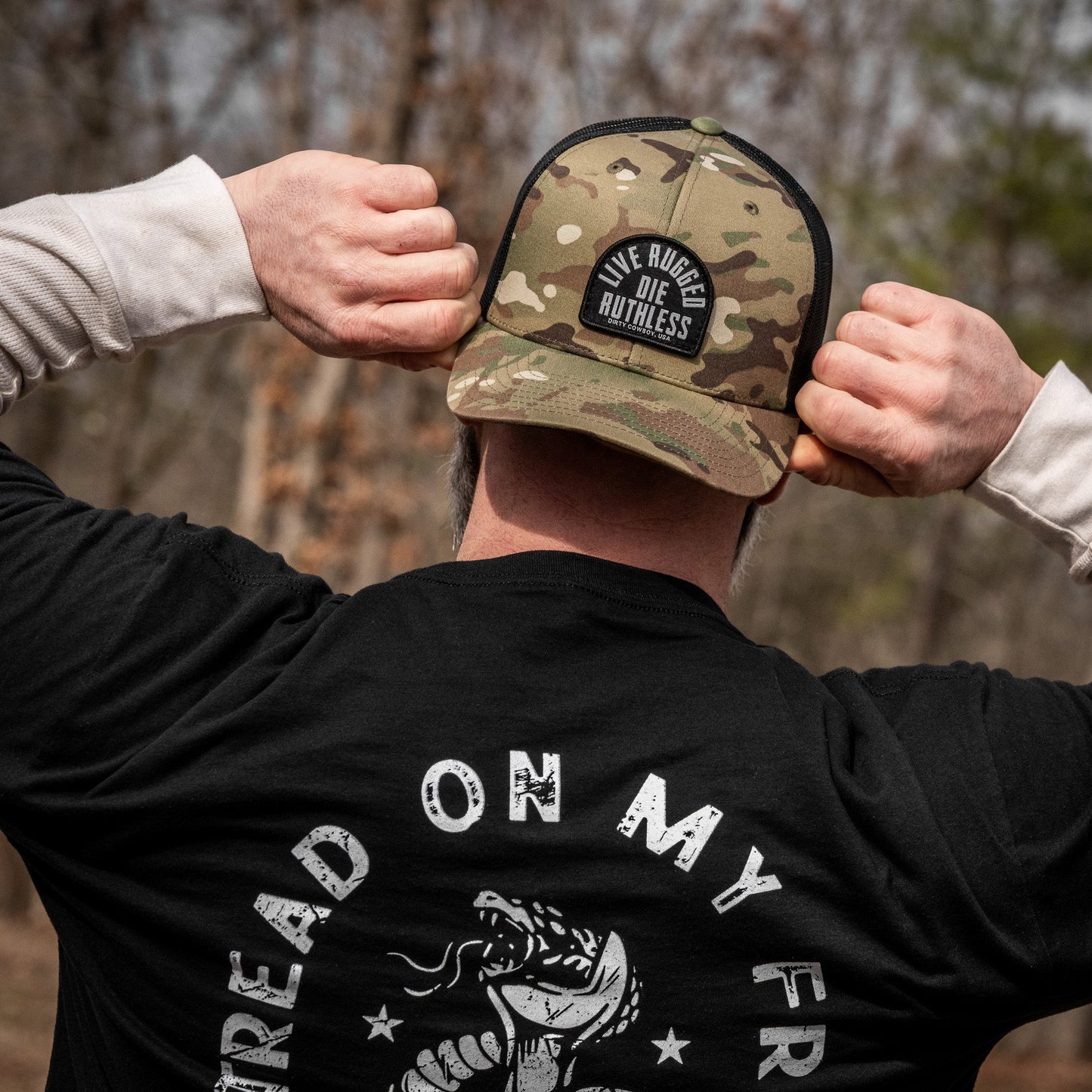 Live Rugged. Die Ruthless Patch Snapback Hat