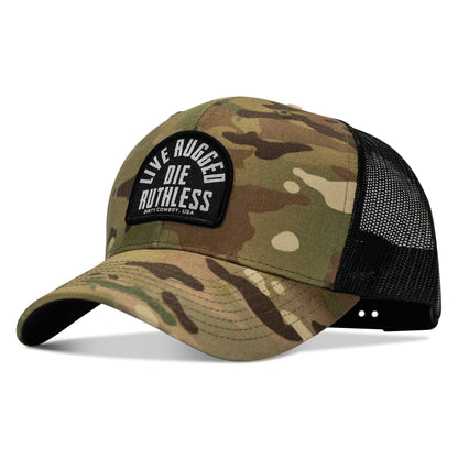 Live Rugged. Die Ruthless Patch Snapback Hat