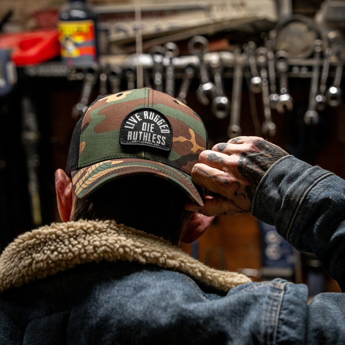 Live Rugged. Die Ruthless Patch Snapback Hat