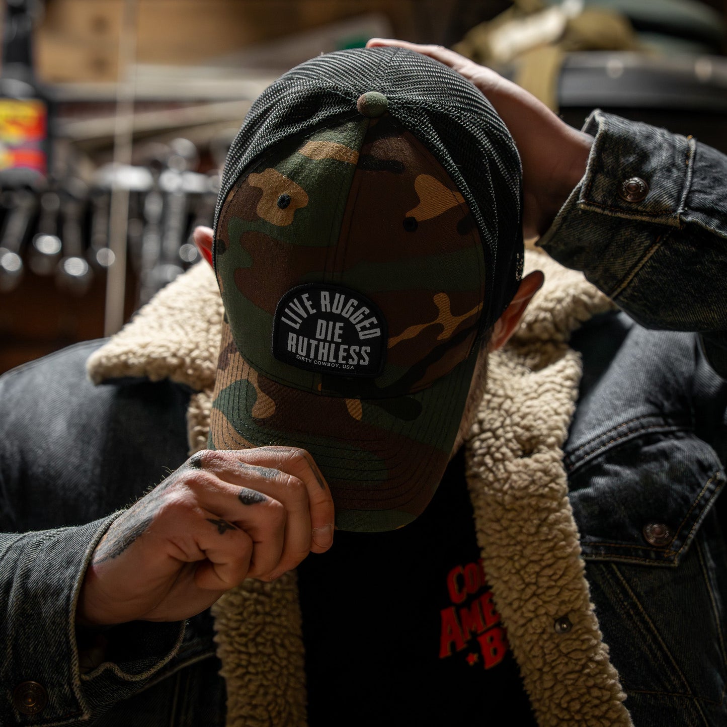 Live Rugged. Die Ruthless Patch Snapback Hat