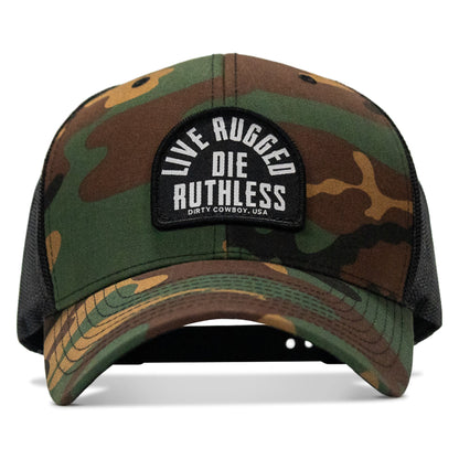 Live Rugged. Die Ruthless Patch Snapback Hat