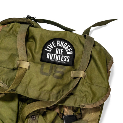 Live Rugged. Die Ruthless Velcro Patch