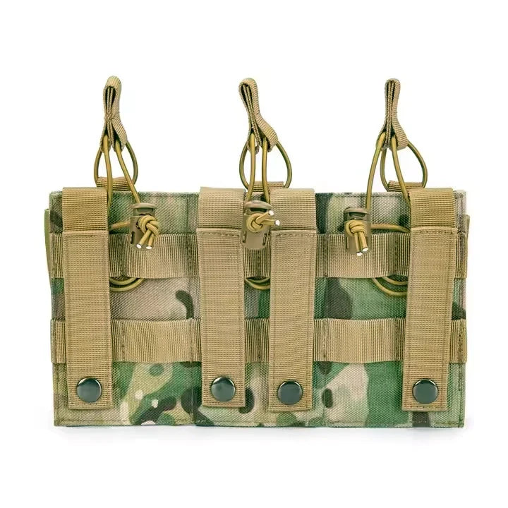 MUCTAC Kangaroo Triple Mag Pouch – 1000D Nylon, Holds 3 - 5.56 & 3 - 9mm Mags – MC