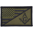 Load image into Gallery viewer, Masonic Square and Compasses USA Flag - 2.25x3.5 Patch
