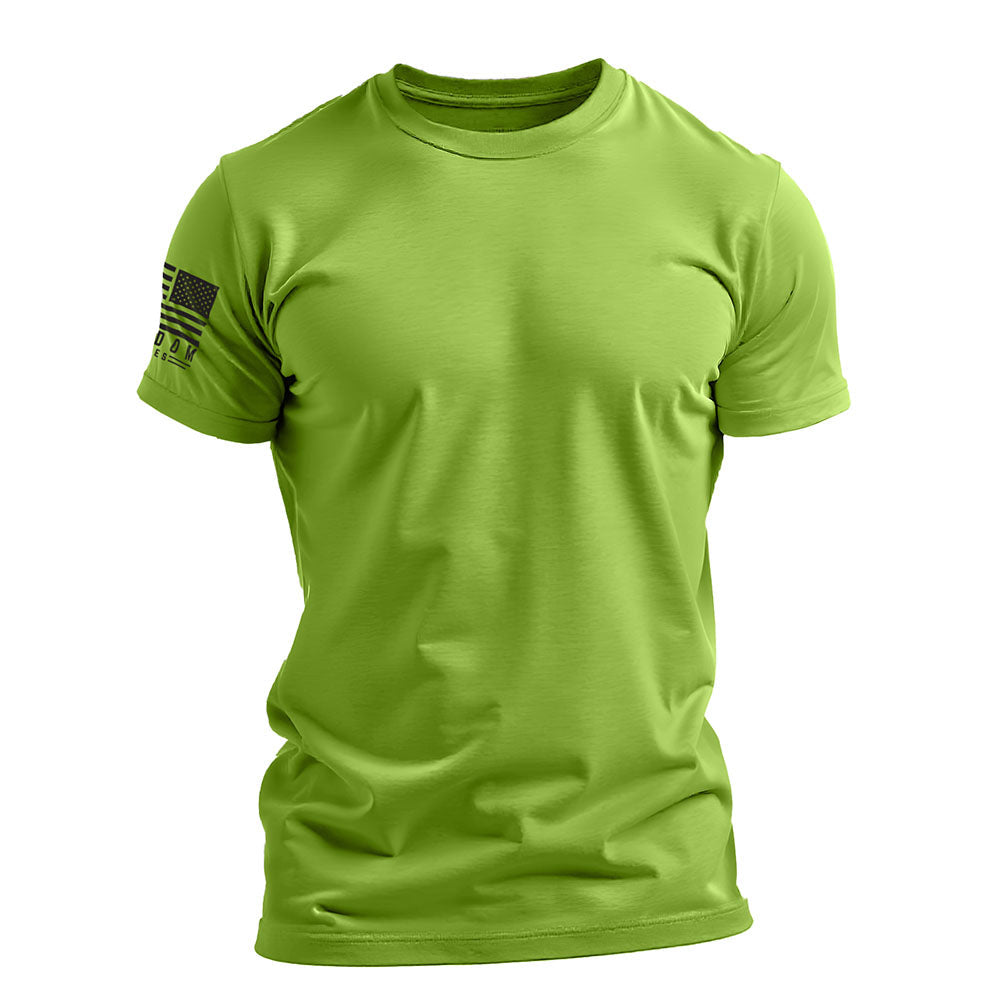 Men's Basic Hi-Vis Green Patriotic Work Shirt
