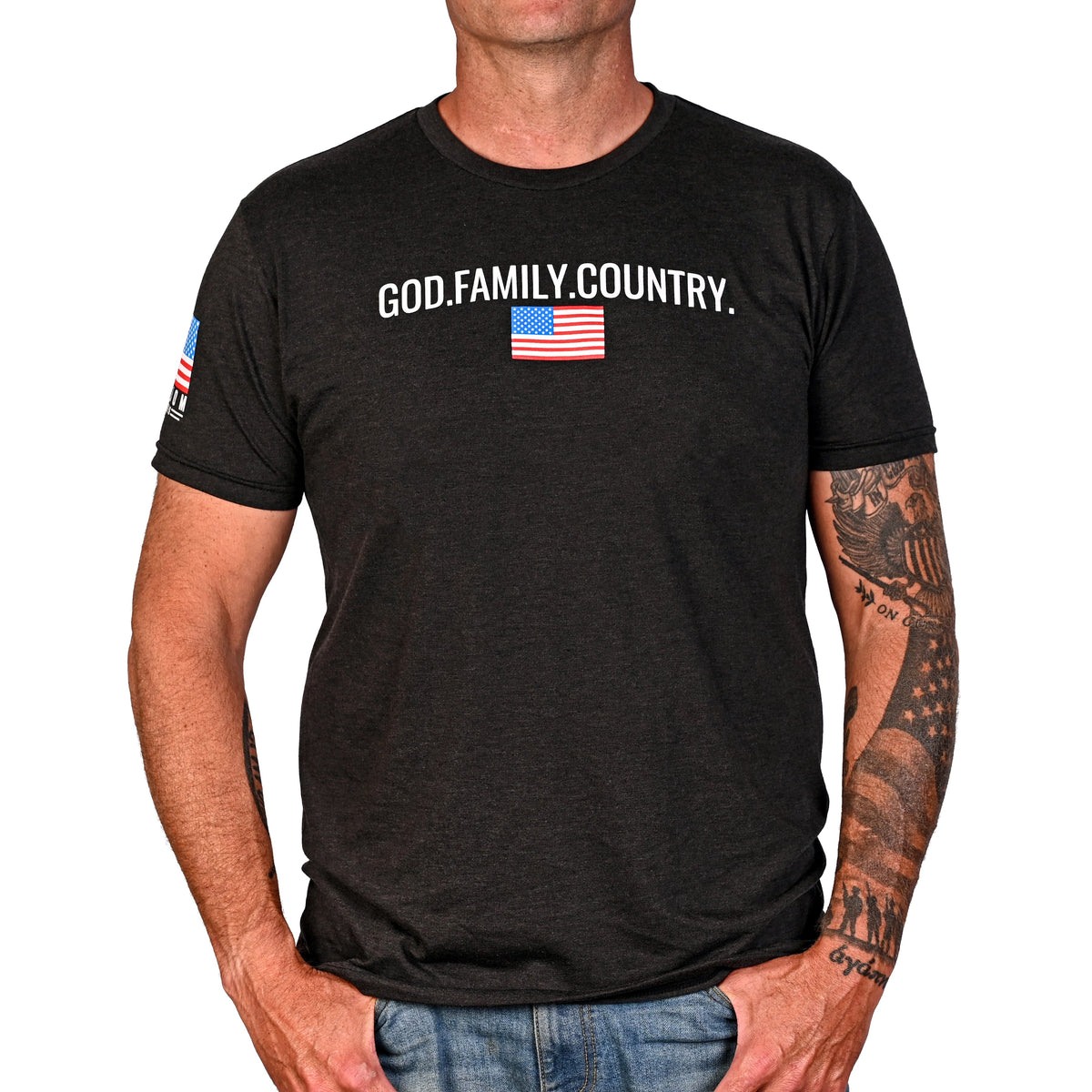 Men's God Family Country Patriotic T-Shirt