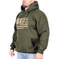 Load image into Gallery viewer, Men's Heavyweight Oversized Arid Camo Flag Hoodie (OD Green)
