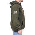Load image into Gallery viewer, Men's Heavyweight Oversized Arid Camo Flag Hoodie (OD Green)
