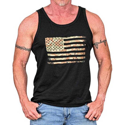 Men's Camo American Flag Patriotic Tank Top