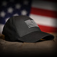 Load image into Gallery viewer, Midnight Black American Flag Ball Cap
