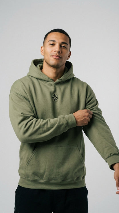 Embroidered Skull Logo Pullover Hoodie