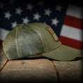 Load image into Gallery viewer, MultiCam Flag Patch OD Green Ball Cap
