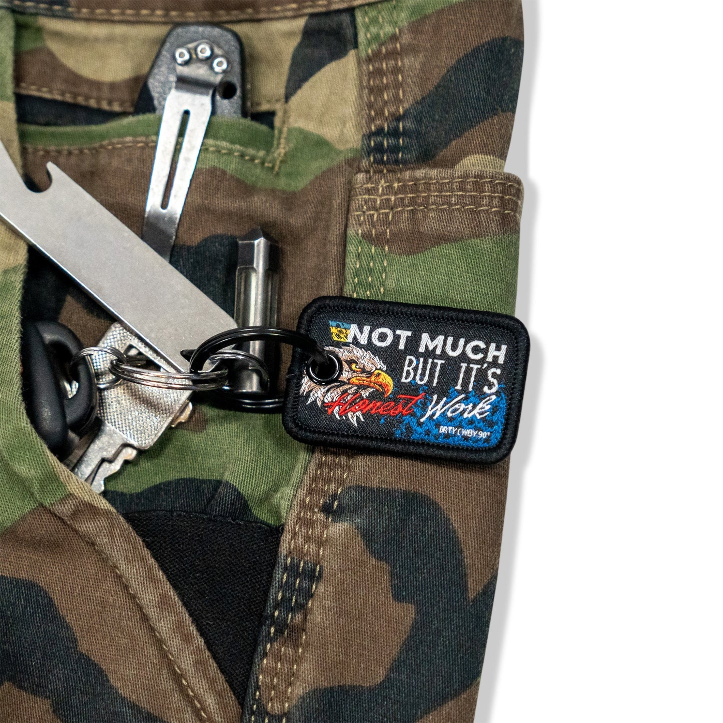 Not Much But It's Honest Work Mini Flight Tag Keychain