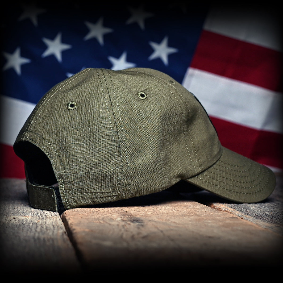 OD Green Ripstop Full Fabric American Flag Range Hat