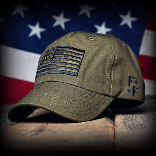 OD Green Ripstop Full Fabric American Flag Range Hat