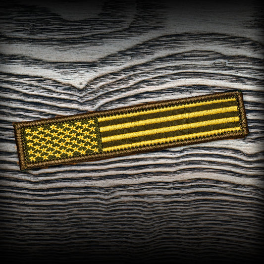 OD Green & Gold 1x5 American Flag Velcro Patch