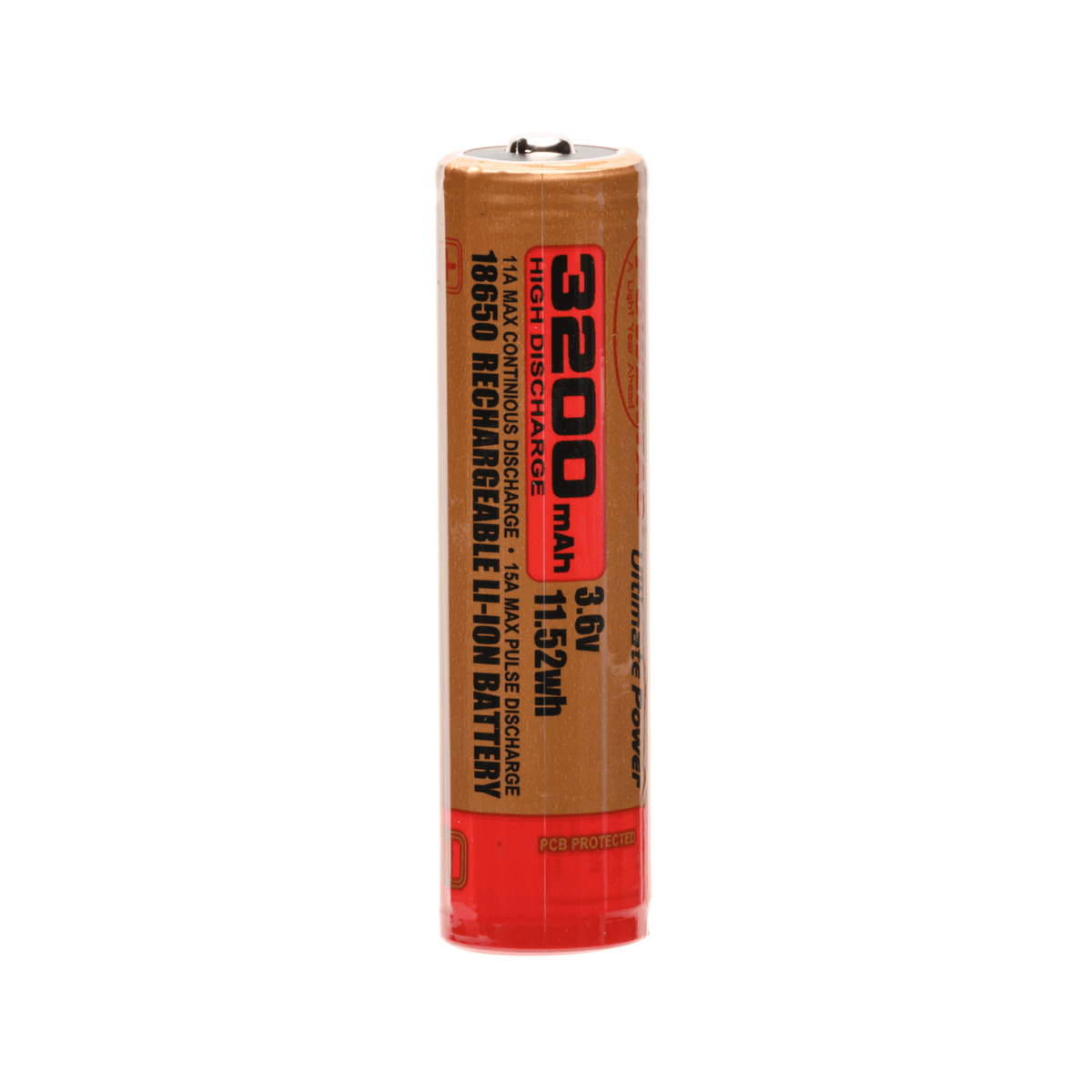 3200 mAh Li-Ion High Discharge 18650 Rechargeable Battery
