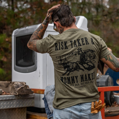 Risk Taker & Mommy Maker Men's T-Shirt