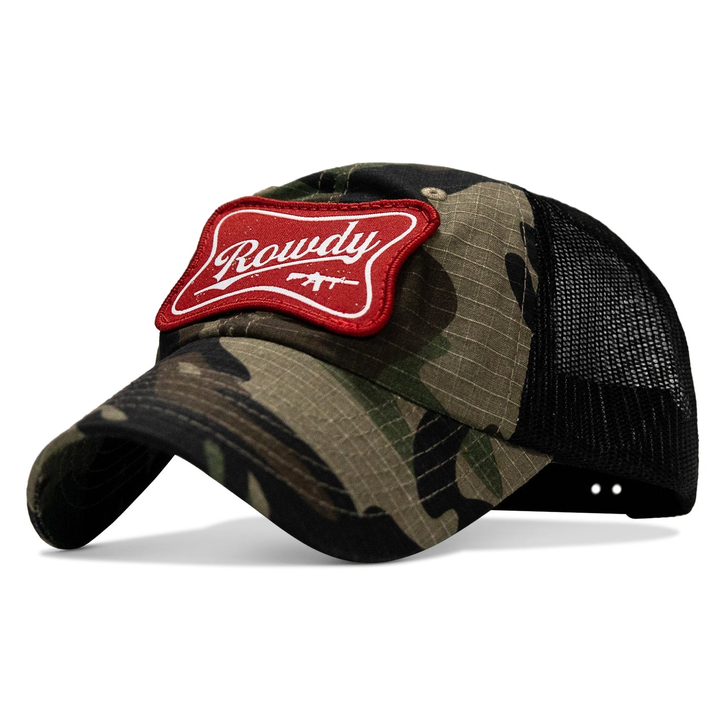 Rowdy Beer Logo Patch Tactical Ripstop Mesh Snapback Hat