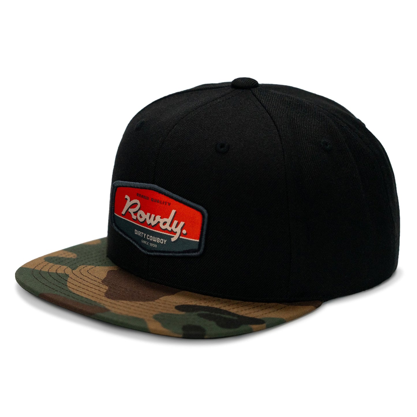 Rowdy. USA Dirty Cowboy Patch Flatbill Snapback