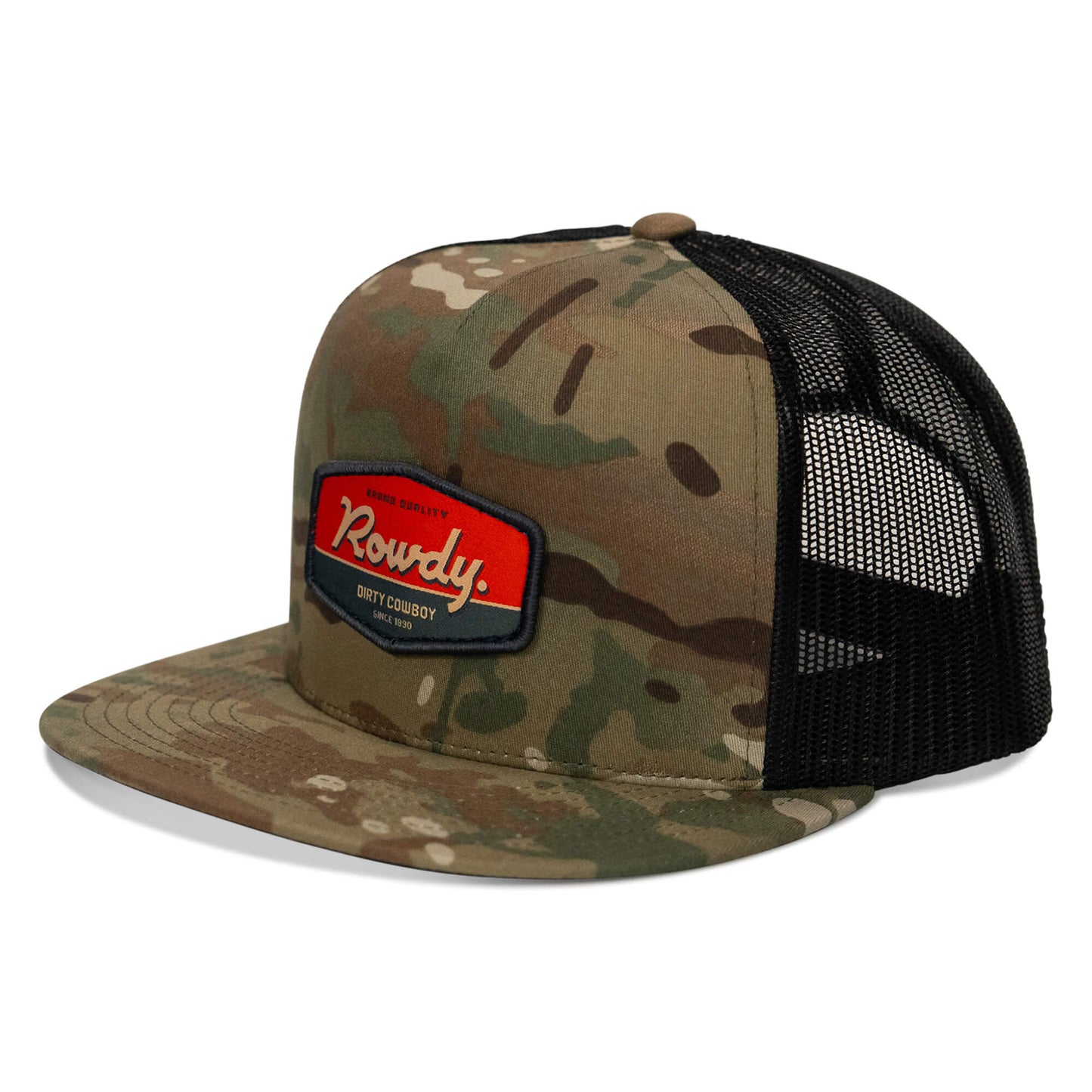 Rowdy. USA Dirty Cowboy Patch Flatbill Snapback