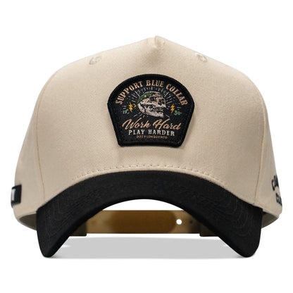 Work Hard Play Harder | Support Blue Collar Patch Snapback