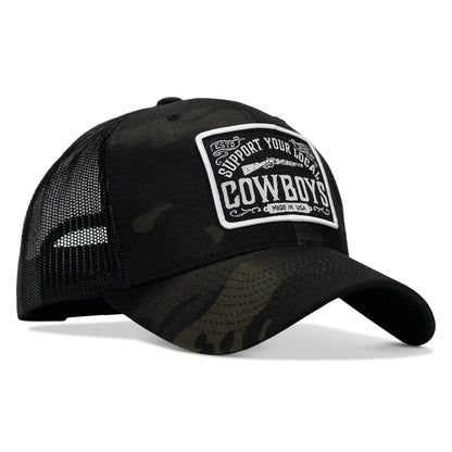 Support Your Local Cowboys Patch Snapback Hat