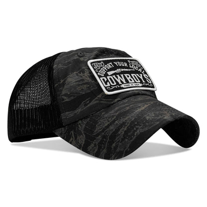 Support Your Local Cowboys Patch Tactical Ripstop Mesh Snapback Hat