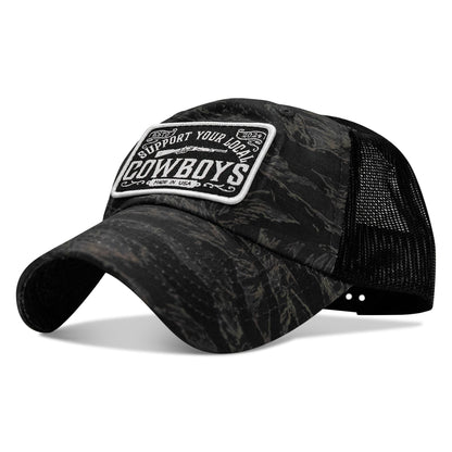 Support Your Local Cowboys Patch Tactical Ripstop Mesh Snapback Hat