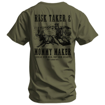 Risk Taker & Mommy Maker Men's T-Shirt