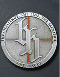 Load image into Gallery viewer, Black Helmet The Challenge, The Line, and The Sacrifice Thin Red Line Firefighter Challenge Coin 1 3/4" In Round Case

