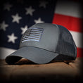 Load image into Gallery viewer, Tonal Blue-Gray American Flag Hat

