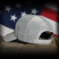 Load image into Gallery viewer, Tonal Light Gray American Flag Hat
