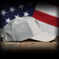Load image into Gallery viewer, Tonal Light Gray American Flag Hat
