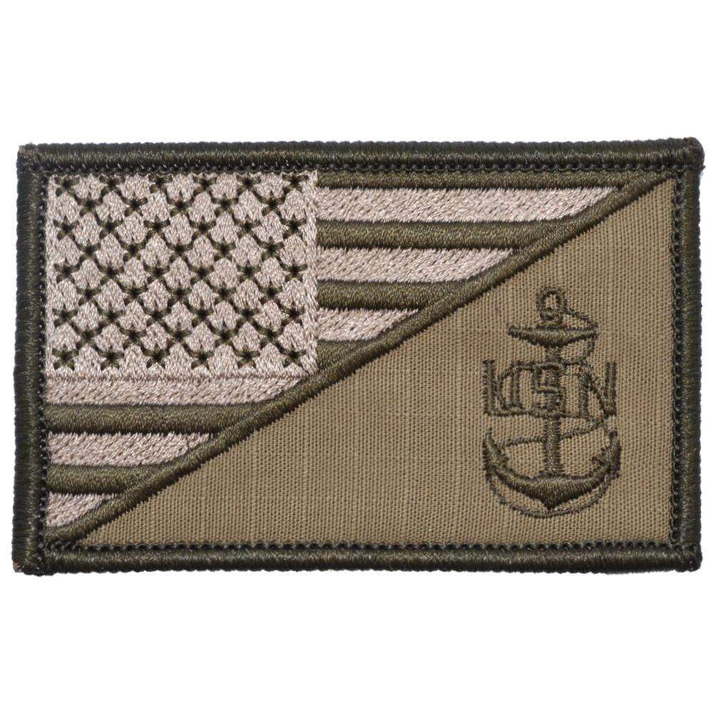 Navy Chief Petty Officer Anchor USA Flag - 2.25x3.5 Patch
