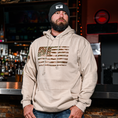 Load image into Gallery viewer, Men's Heavyweight Oversized Arid Camo Flag Hoodie (Sand)
