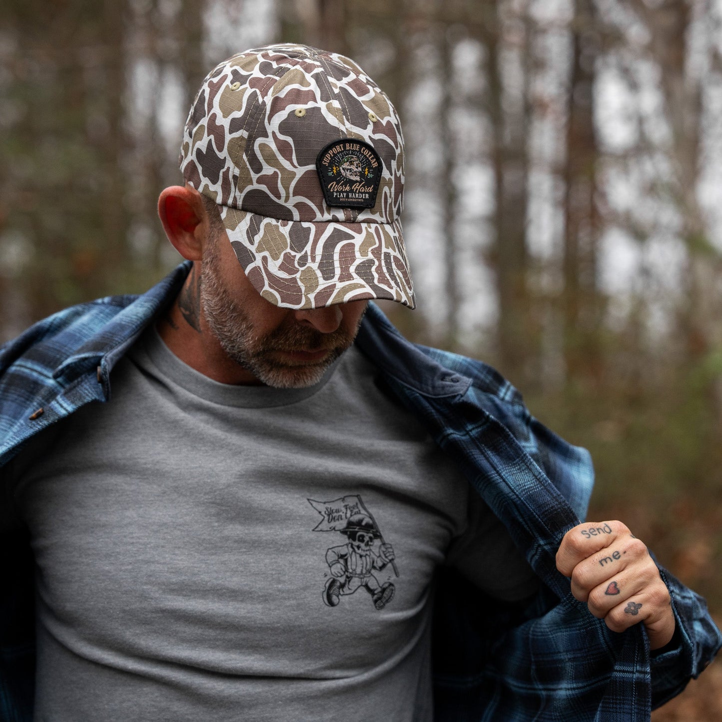 Work Hard, Play Harder Patch Ripstop Tactical Hat