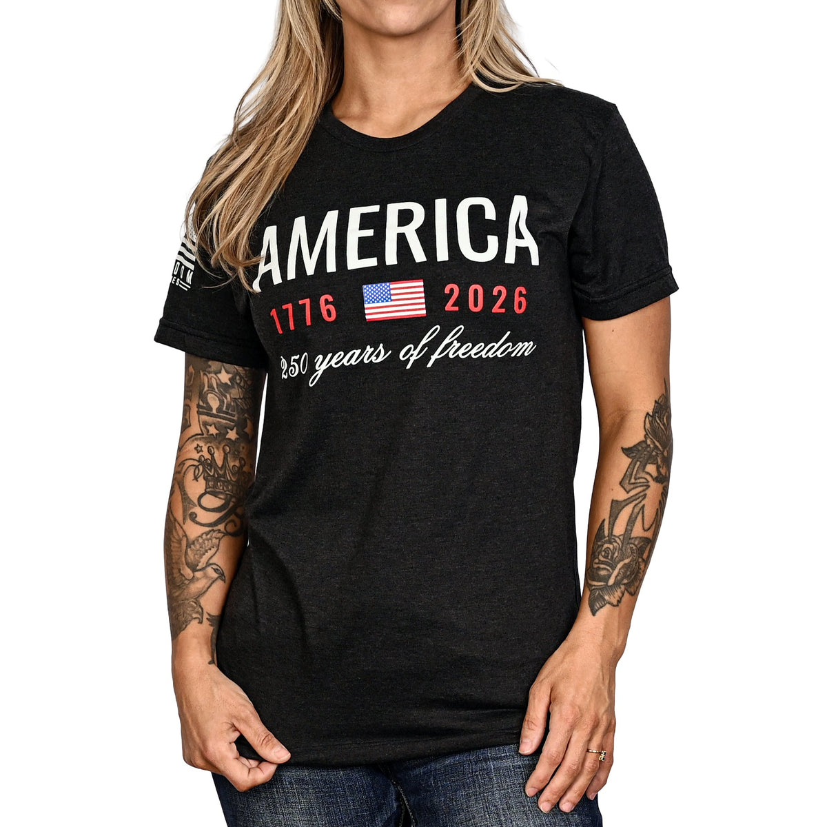Women's 250 Years of Freedom Patriotic Boyfriend Fit T-Shirt