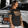 Load image into Gallery viewer, Women's Camo American Flag Boyfriend Fit Patriotic T-Shirt
