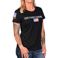 Load image into Gallery viewer, Women's God Family Country Patriotic T-Shirt
