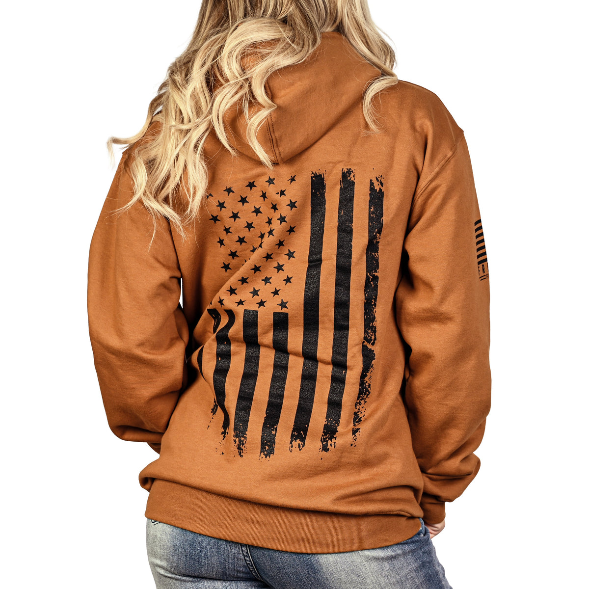 Women's Heavyweight Oversized American Flag Patriotic Hoodie