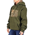 Load image into Gallery viewer, Women's Heavyweight Oversized Arid Camo Flag Hoodie (OD Green)
