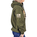 Load image into Gallery viewer, Women's Heavyweight Oversized Arid Camo Flag Hoodie (OD Green)
