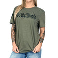 Load image into Gallery viewer, Women's We The People Boyfriend Fit Military Green Patriotic Tshirt
