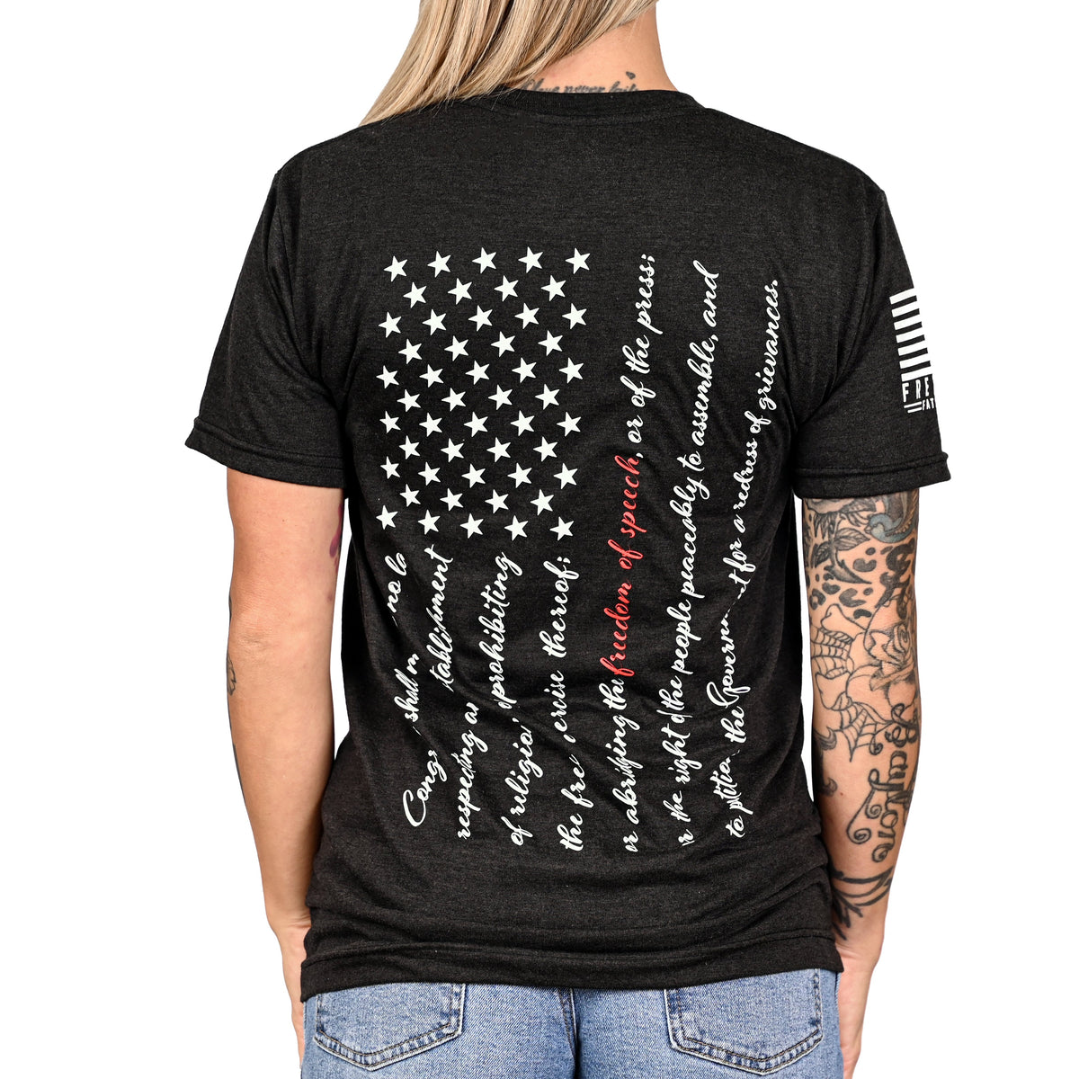 Women's Won't Be Silenced First Amendment Patriotic Tshirt (Boyfriend Fit)
