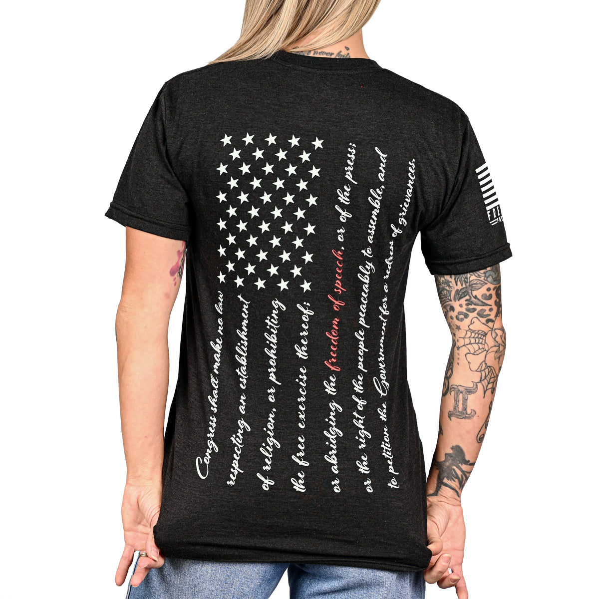 Women's Won't Be Silenced First Amendment Patriotic Tshirt (Boyfriend Fit)