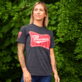 Load image into Gallery viewer, Women's 'Merica Patriotic Boyfriend Fit T-Shirt - Heather Charcoal
