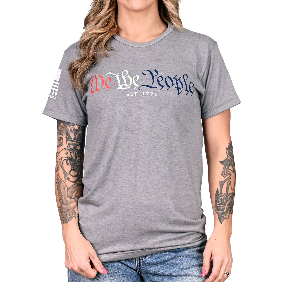 Women's We The People in Red White & Blue Boyfriend Fit Patriotic Tshirt